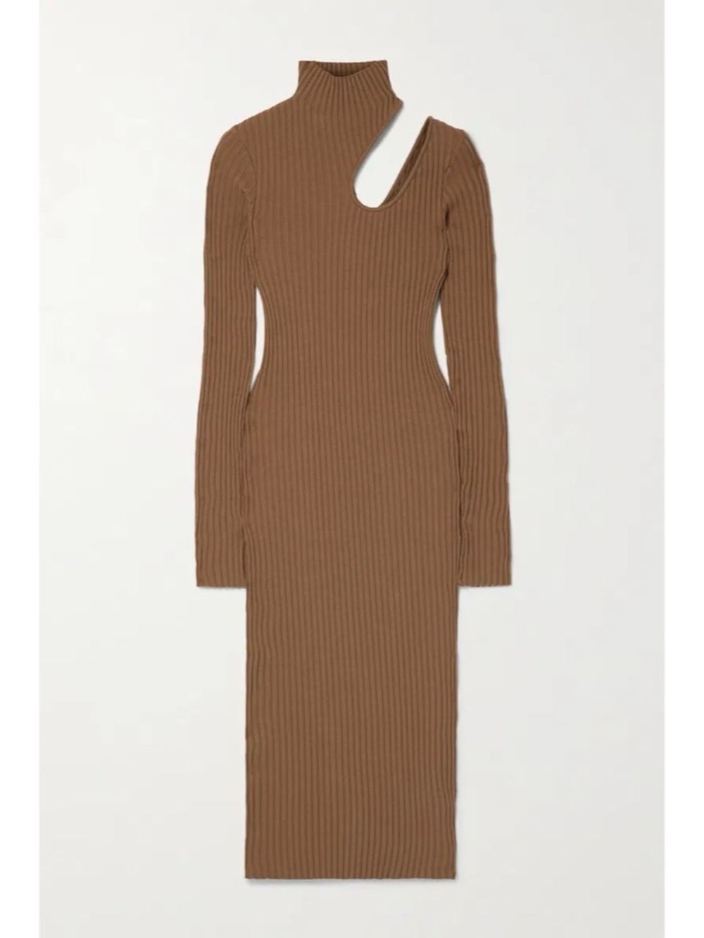 ANINE BING Victoria Brown Camel Knit Cutout Midi Dress XS - Picture 9 of 10